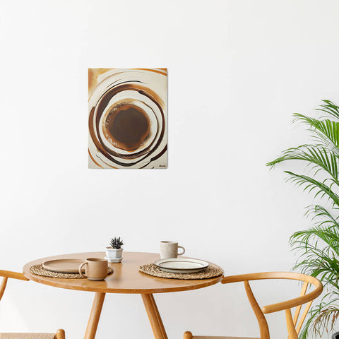 Aromatic Ripples No1 - Metal prints - The product is placed in a minimalist ambiance with a set table and plants - Cafetitude Wall Art Aromatic Ripples No1 - Metal prints - The product is placed in a minimalist ambiance with a set table and plants - Cafetitude Wall Art
