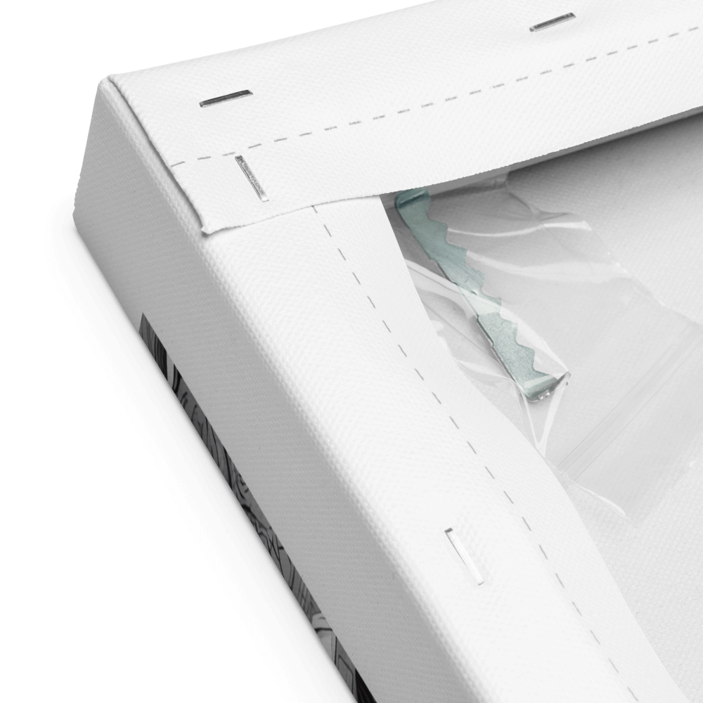 Chaos Before Coffee - Canvas - A close-up scene of the back of the canvas - Cafetitude Wall Art Chaos Before Coffee - Canvas - A close-up scene of the back of the canvas - Cafetitude Wall Art