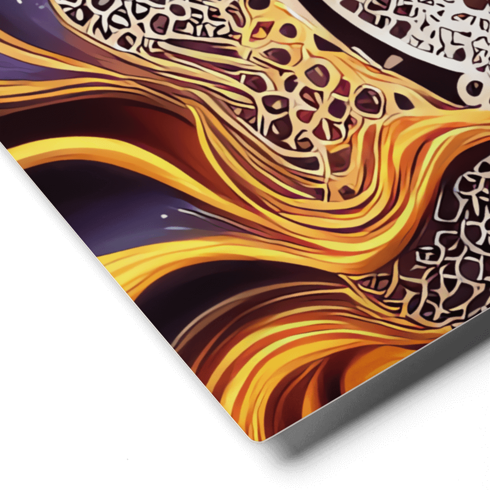 Golden Cupful of Dreams - Metal prints - A close-up of the product's corner - Cafetitude Wall Art Golden Cupful of Dreams - Metal prints - A close-up of the product's corner - Cafetitude Wall Art