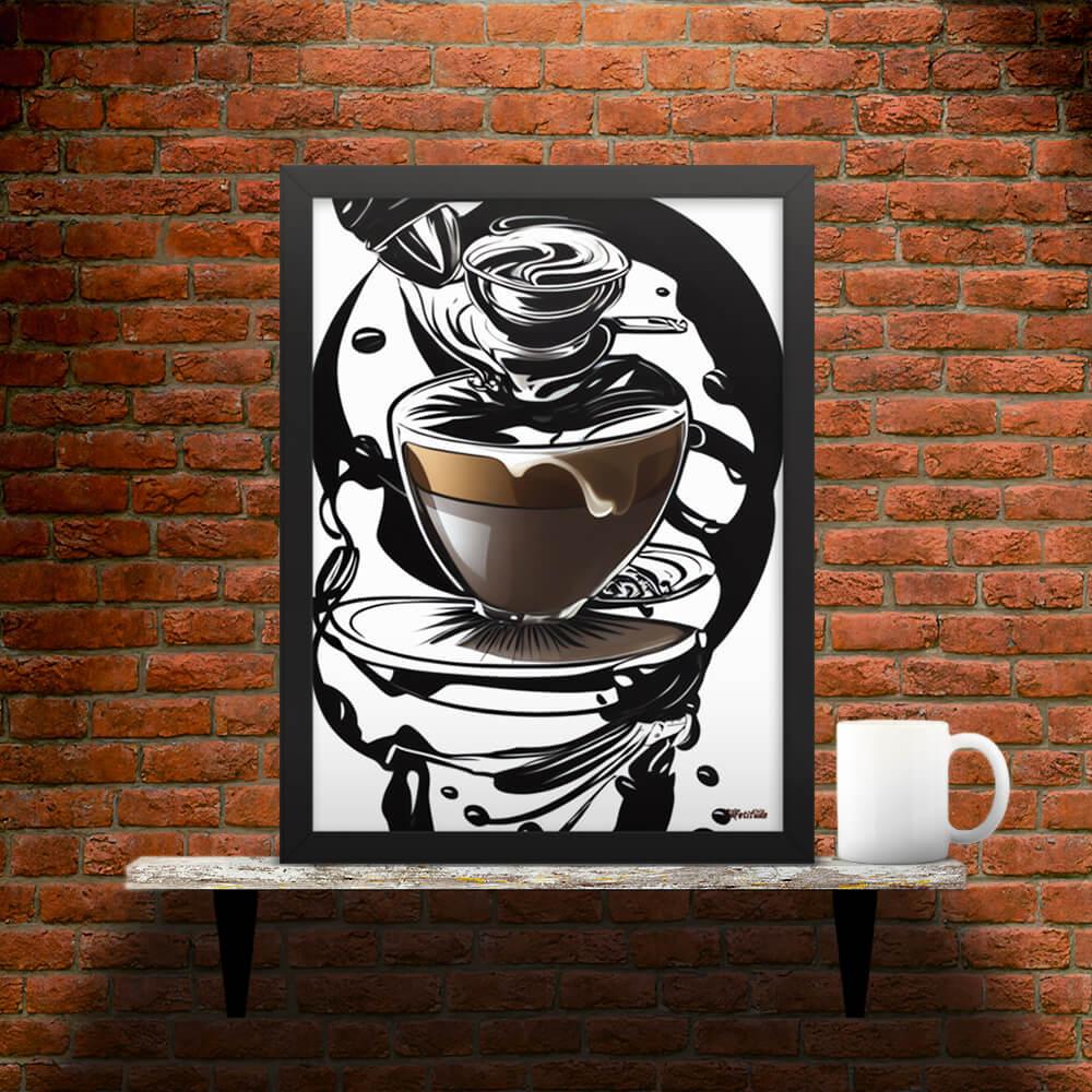 Cafetitude - Coffee Art in Motion  Framed Poster Wall Art Option