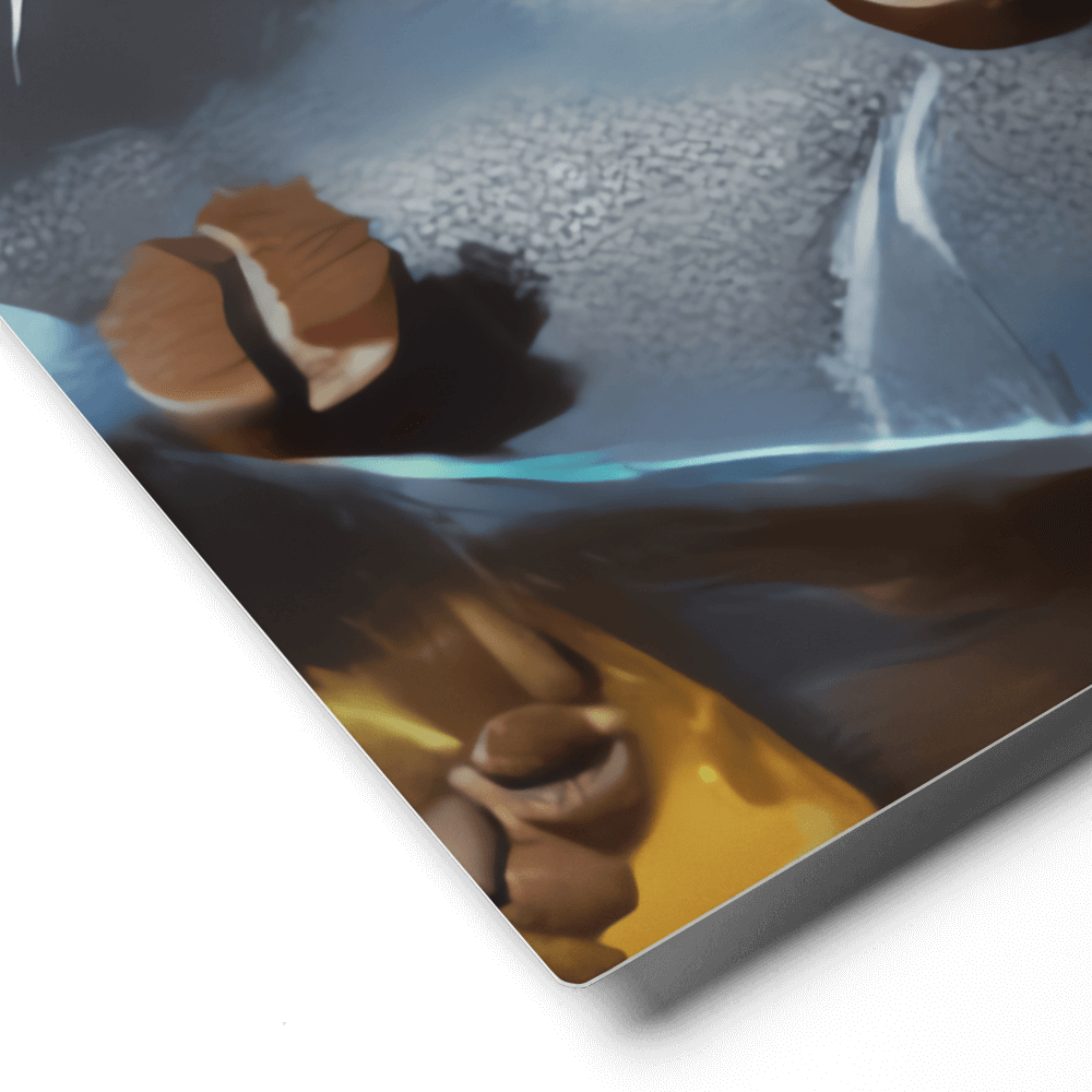 Painterly Coffee - Metal prints - A close-up of the product's corner - Cafetitude Wall Art