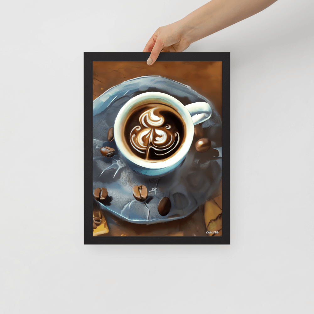 Painterly Coffee - Framed Poster - The product is being held by hand - Cafetitude Wall Art