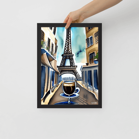 Parisian Brew - Framed Poster - The product is being held by hand - Cafetitude Wall Art